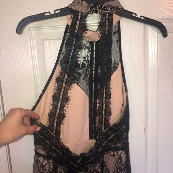 ASTR High Neck Lace Backless Fitted Dress - Picture 6 of 9